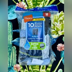 Hanes Boys Tagless Medium 8-10 Boxer Briefs 10 Count Color Mix M Underwear Youth